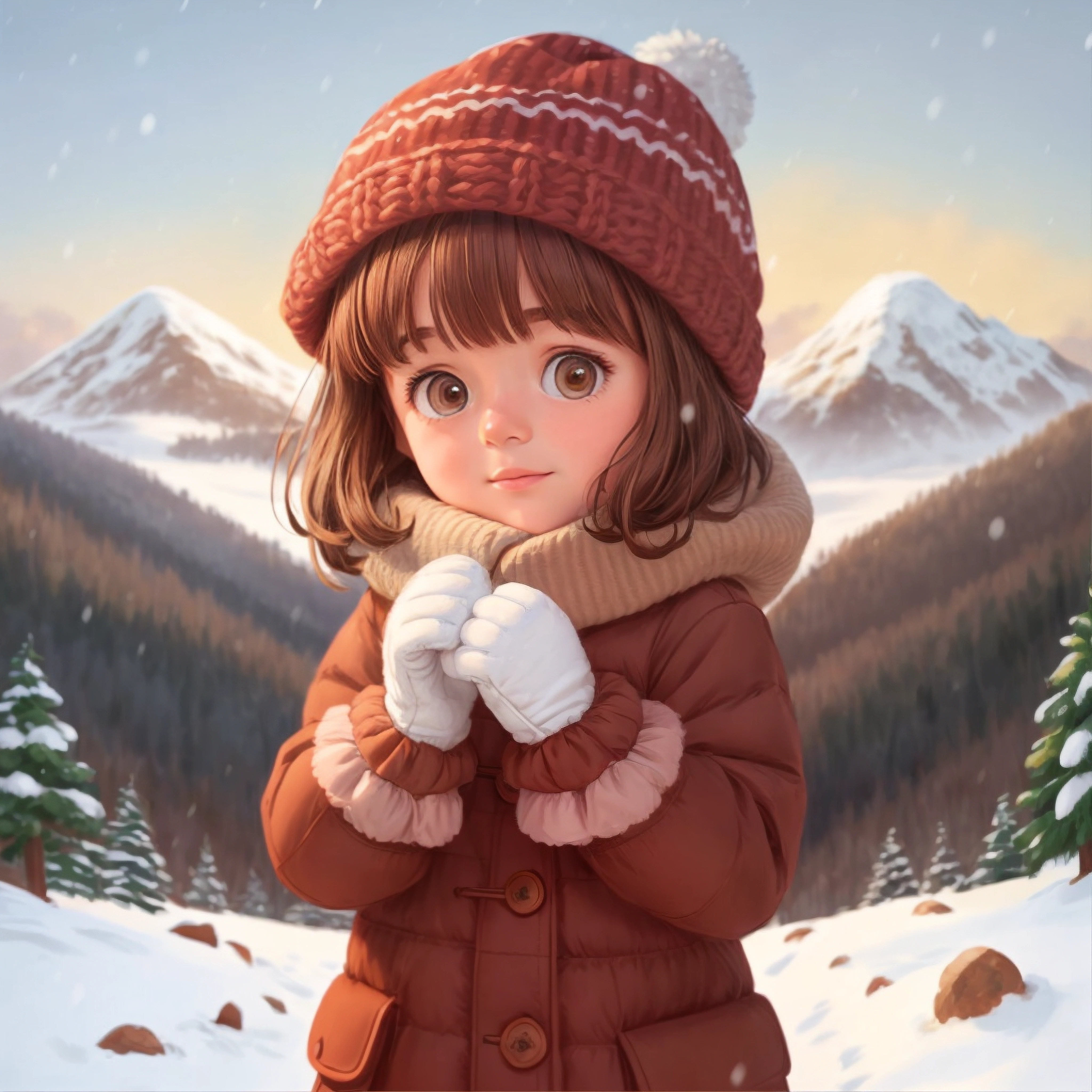 A ski day in the mountain