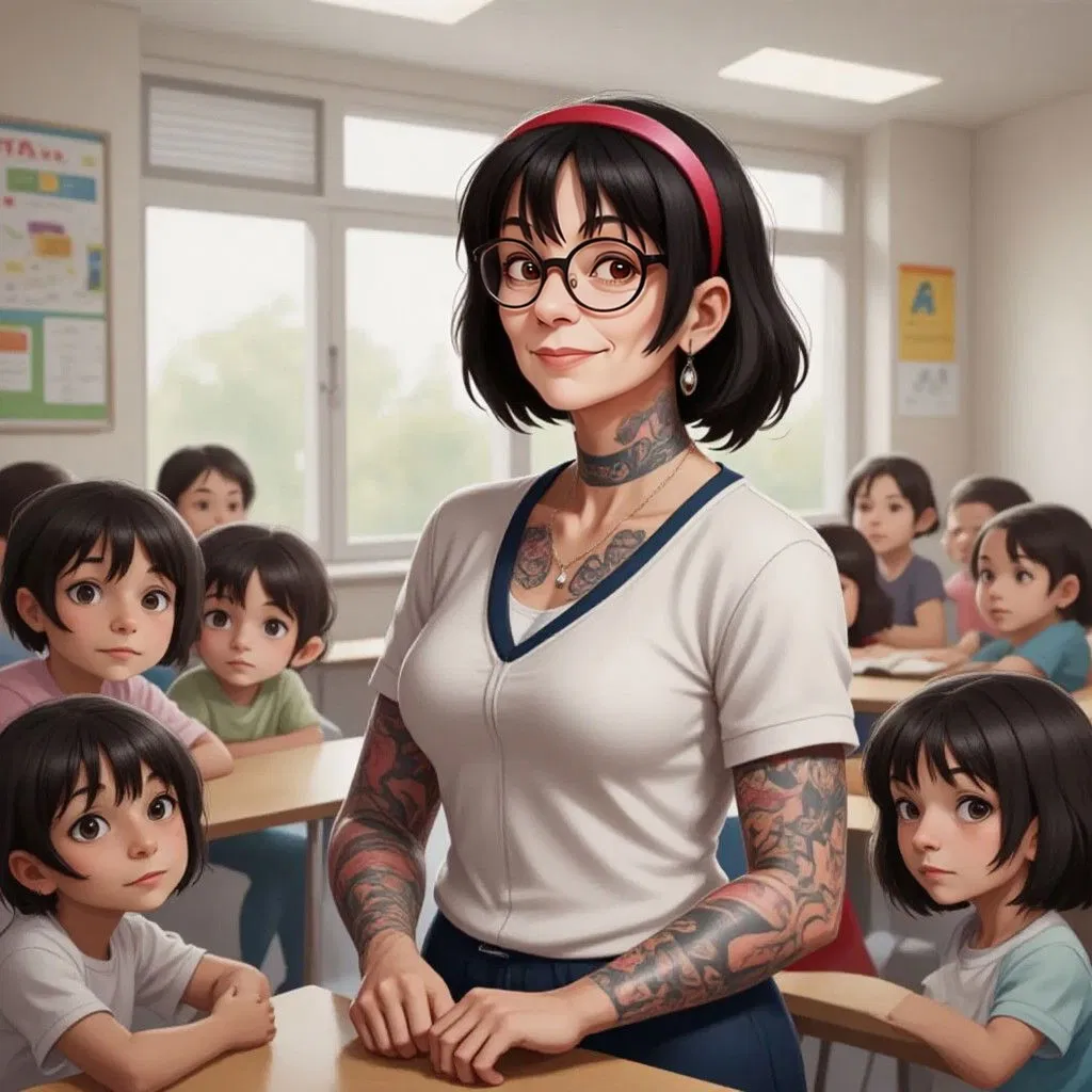 The Teacher with Colorful Skin
